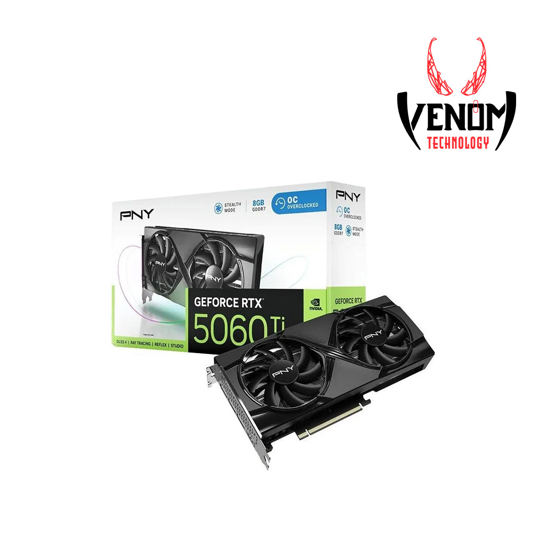 PNY GeForce RTX 5060 Ti 16GB Overclocked Dual Fan GPU DLSS 4
