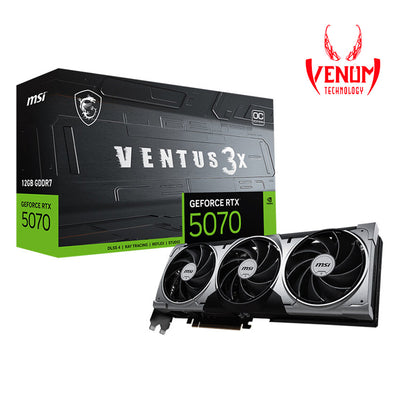 MSI Gaming RTX 5070 Ti 16G Ventus 3X OC Graphics Card (16GB GDDR7, 256-bit, Extreme Performance: 2497 MHz, DisplayPort x 3 2.1a, HDMI 2.1b, NVIDIA Blackwell Architecture)