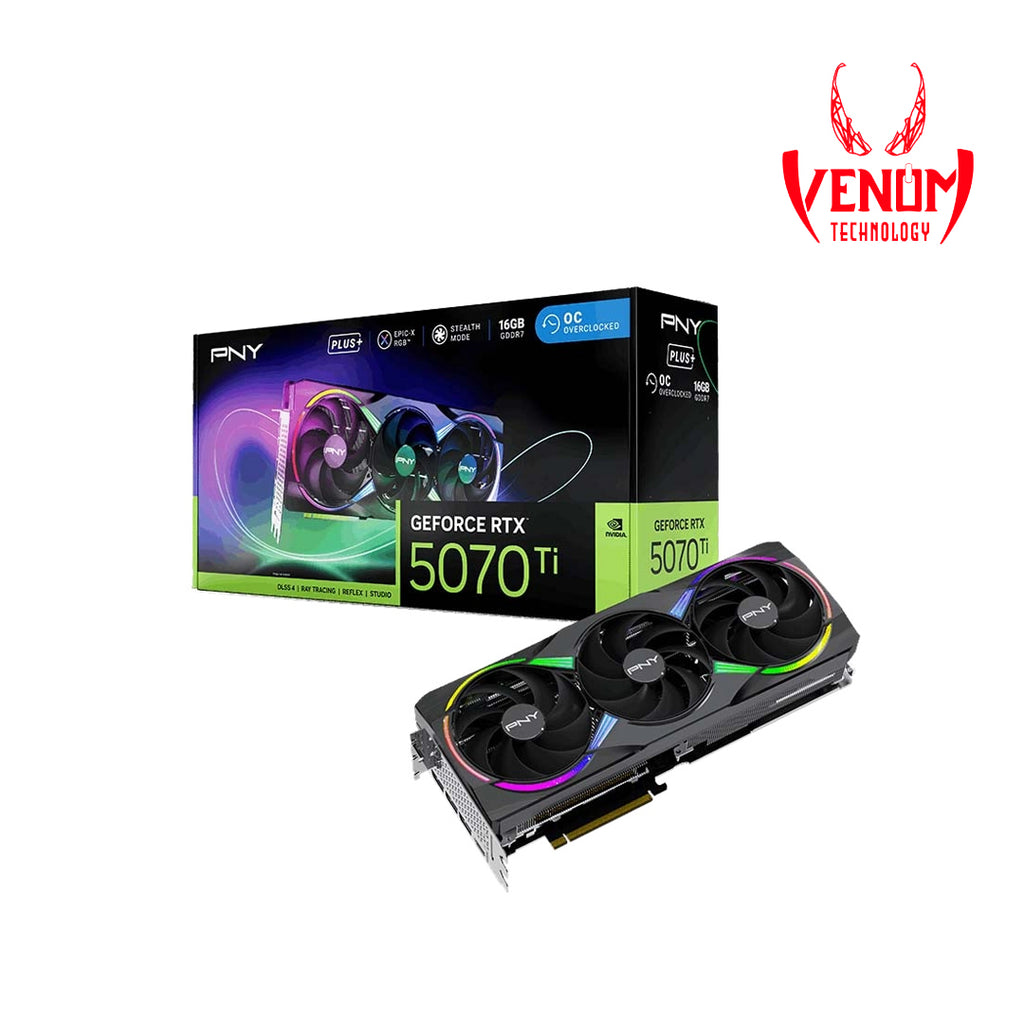 PNY GeForce RTX 5070 Ti 16gb Epic-X RGB Plus OC – Venom Technology