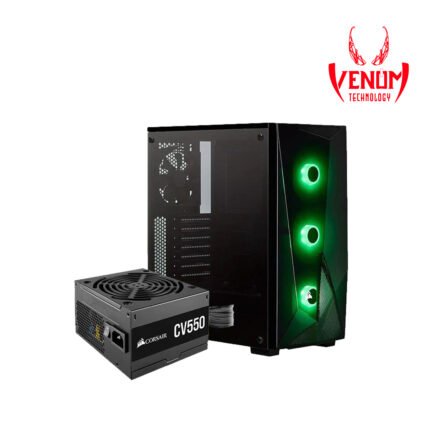 Corsair Carbide SPEC DELTA RGB Black Mid-Tower Case + Corsair CV550 550W 80 Plus Bronze Power Supply