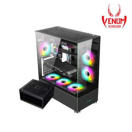 Xander Jupiter 6 ARGB Fan Mid Tower Black Gaming Case + Power 750W 80+ BRONZE PSU 5Gen,3.1 ATX