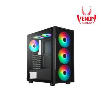 Xander Hulk 4 ARGB Fans Mesh Mid Tower Black Gaming Case With PSU 700W 80+