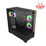 Cooler Master Elite 690 3X Tempered Glass & Wood Mid-Tower ATX Case - Black - Image 2