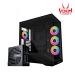 Lian Li Vector V100R BTF Black Mid-Tower Gaming Case with 4 ARGB Fans, USB Type-C + RB750 750W 80+ Bronze ATX 3.1 Modular PSU